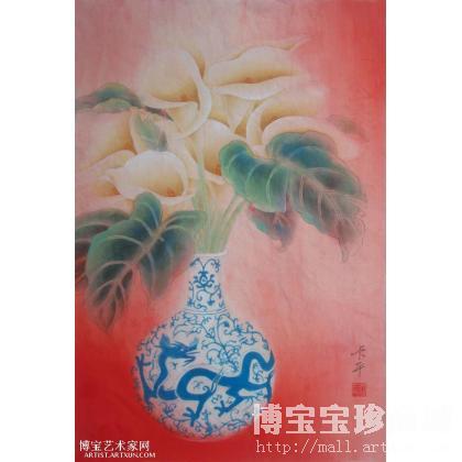 青花情 工笔花卉 吴卡平作品 类别: 工笔花卉