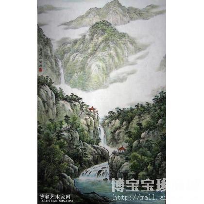 黄岗山峡谷 山水画 杨兆震作品 类别: 国画山水作品