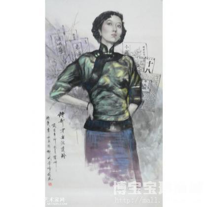 才女张爱玲 写意人物画 韦虹作品 类别: 写意人物画