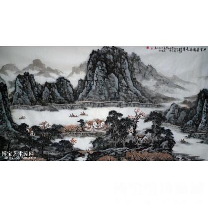 千里嘉陵总是情 山水画 雷九泰作品 类别: 国画山水作品