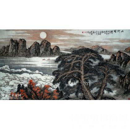 山河颂 山水画 雷九泰作品 类别: 国画山水作品